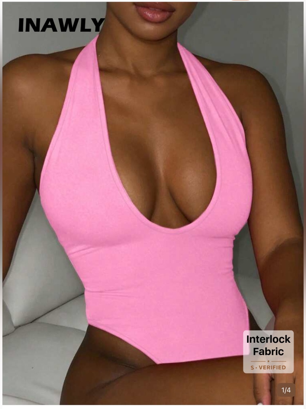 Pink Halter Neck Women’s Top